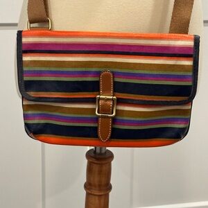 Fossil Multicolor Striped Satchel